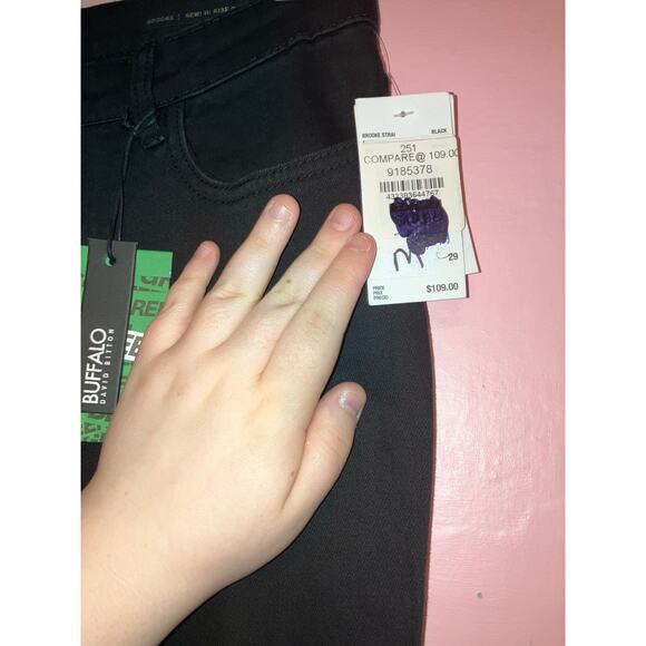 NWT Buffalo David Bitton Brooke semi highrise slim straight black jeans size 29 - Picture 3 of 7